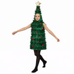 Girls Christmas Tree Dress with Hat Funny Christmas Costume Festive Party Outfit
