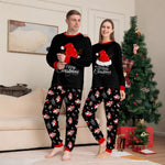Family Xmas Matching Pajamas Black Holiday Sleepwear Set Cute Christmas Jammies