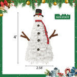 4ft Snowman-Shaped Christmas Tree with 100 Warm Lights Artificial Xmas Tree Holiday Decoration