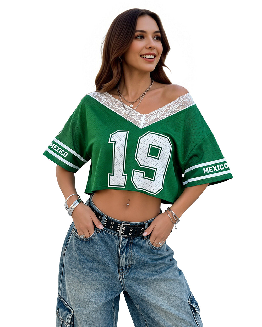 Mexico Female Jersey 2026 Mexico Soccer Jersey for Women Streetwear Crop Shirt