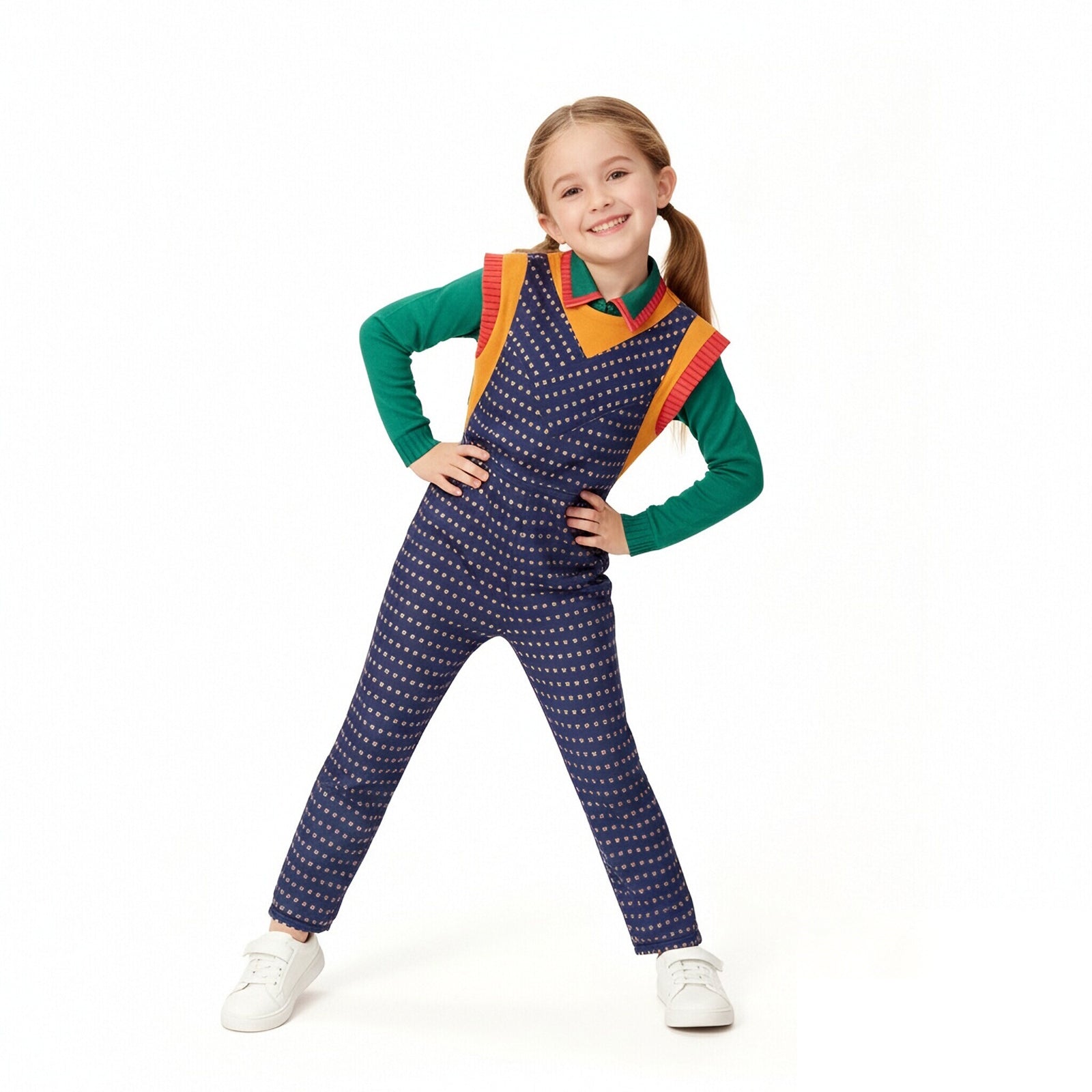 Holly Costume Retro Overalls Green Shirt and Vest 3pcs Suit for Cosplay Carnival