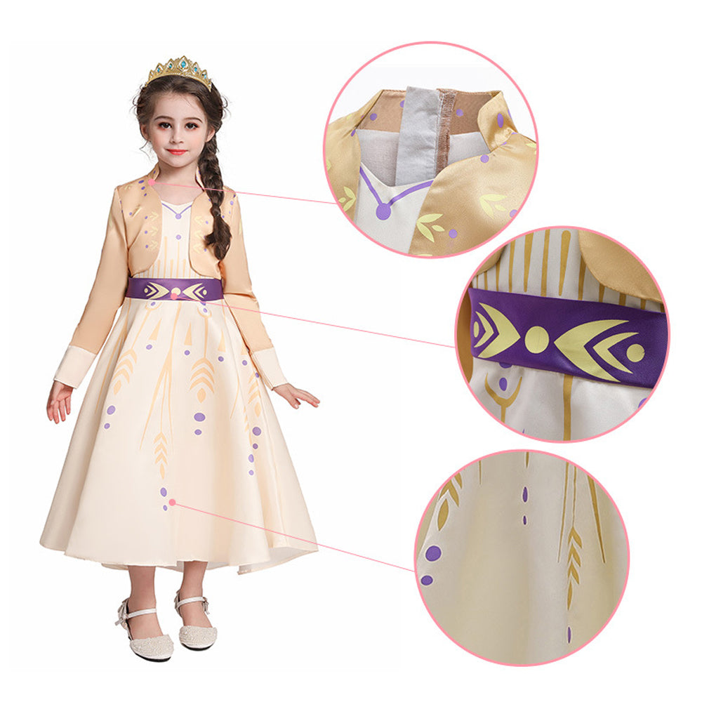 Kids Princess Aanna Dress Halloween Costume Girls Cosplay Party Dress with Accessories