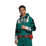 Adult Deku Costume Green Zip-up Sweatshirt and Pants Hero Deku Outift with Plus Size