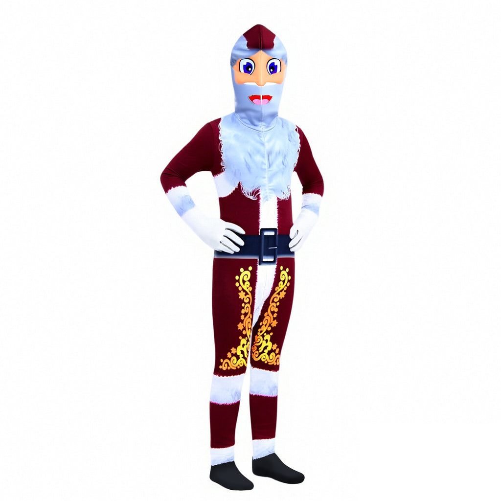 Kids Santa Costume Funny Xmas Onesie Festive Holiday Outfit for Boys Girls