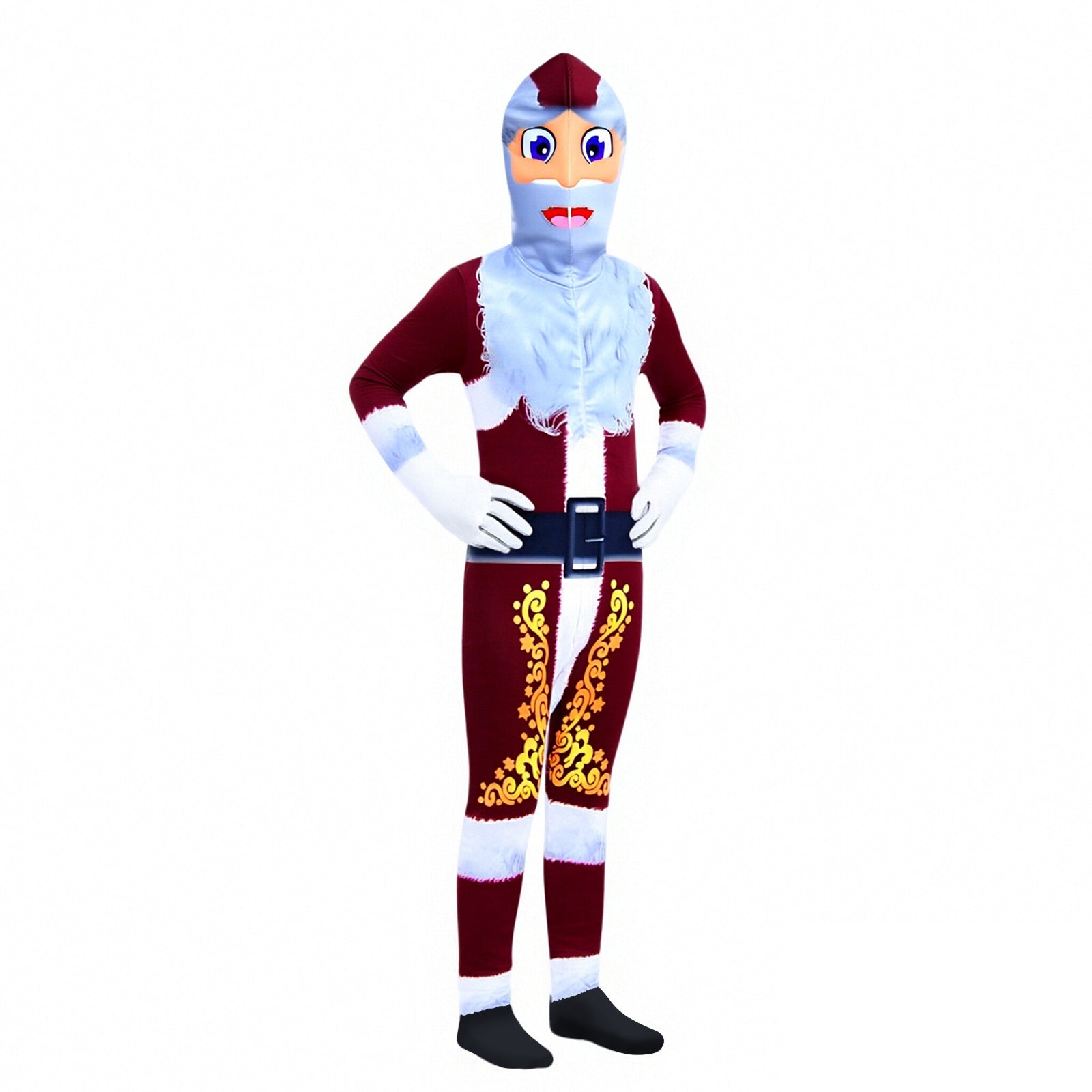 Kids Santa Costume Funny Xmas Onesie Festive Holiday Outfit for Boys Girls