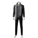 Adult Gru Costume Gray Outfit Jacket Pants and Striped Scarf Adults Gru Halloween Costume
