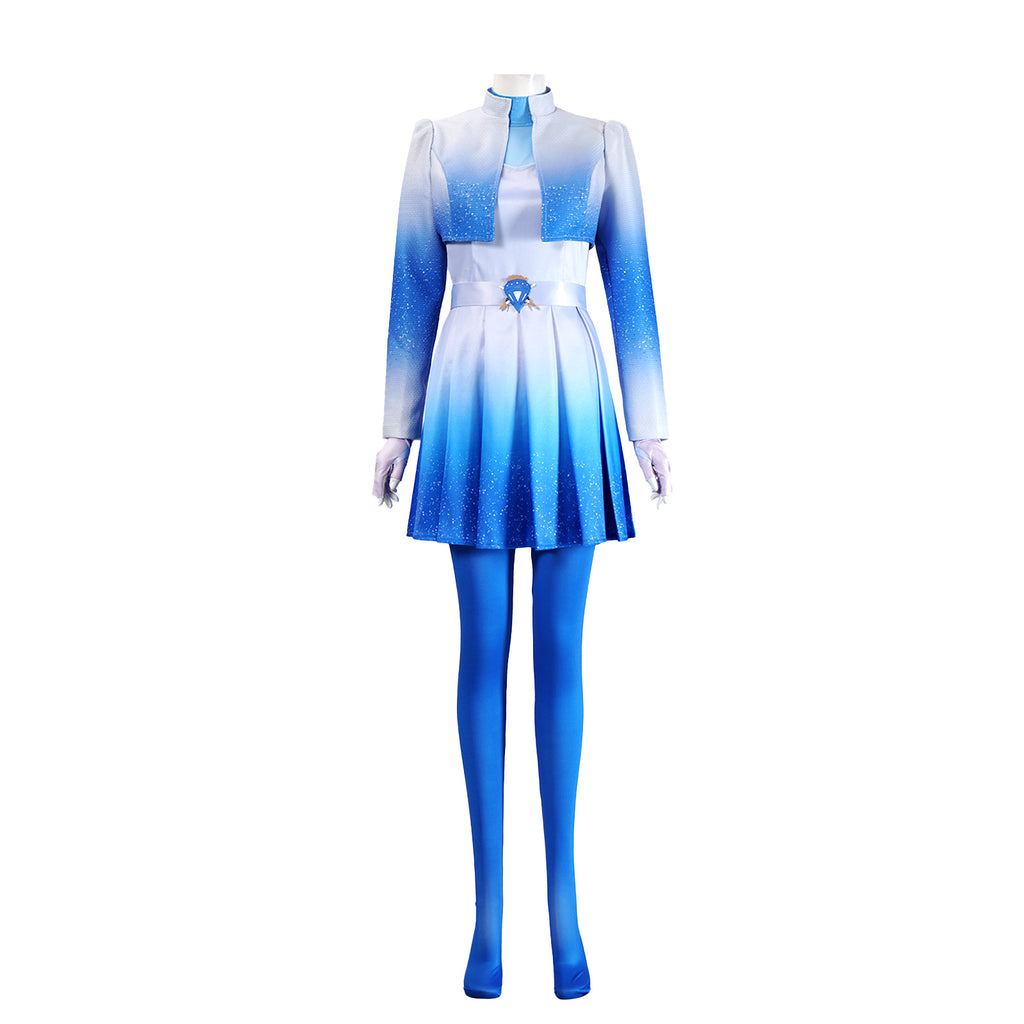 Chloe Charming Costume Descendents Blue Princess Skirt with Jacket and Accessories for Kids Adults Halloween Party