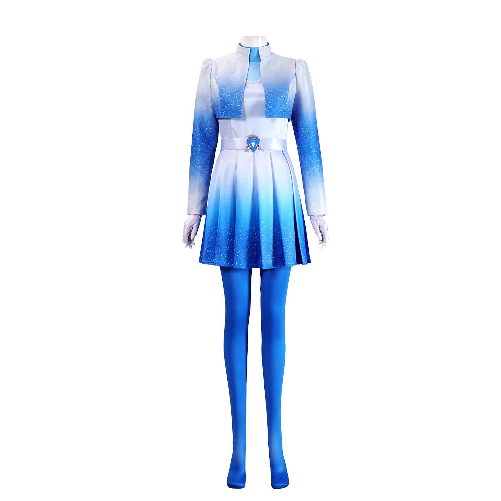 Chloe Charming Costume Descendents Blue Princess Skirt with Jacket and Accessories for Kids Adults Halloween Party