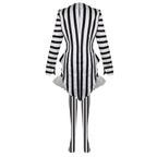 Women‘s Betelgeuse Costume Lydia Deetz Black and White Striped Suit for Halloween Carnival