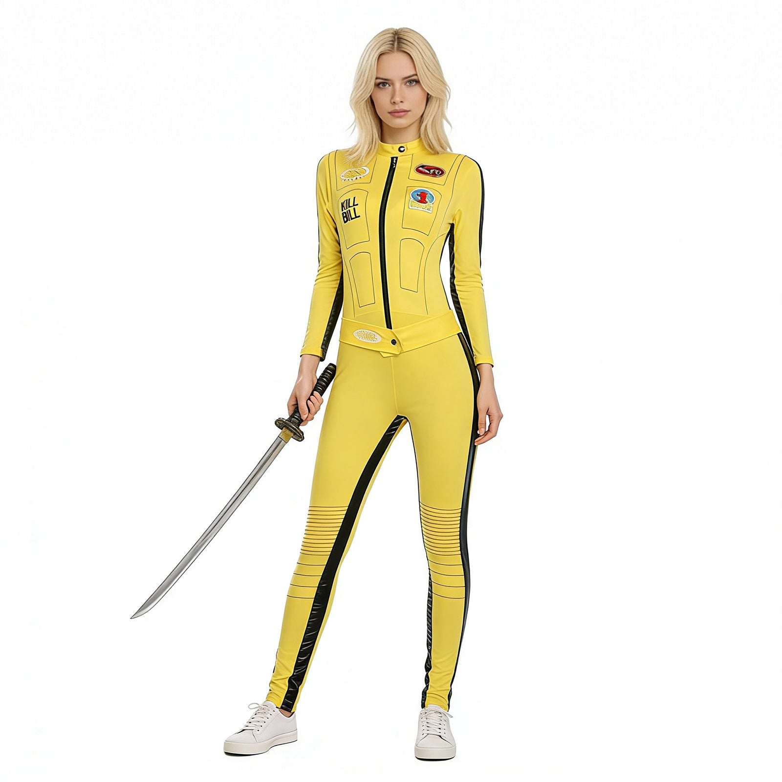 Women Beatrix Costume Yellow Bloody Affair The Bride Outfit Jacket and Pants Suit for Cosplay Themed Party