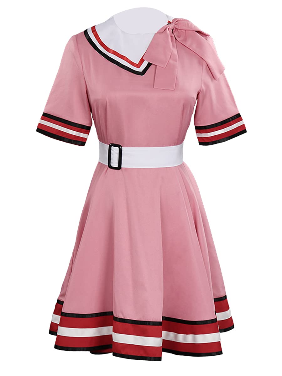 Nezuko Cosplay Costume Pink Summer Dress with Hat The Chosen Demon Nezuko Halloween Outfit