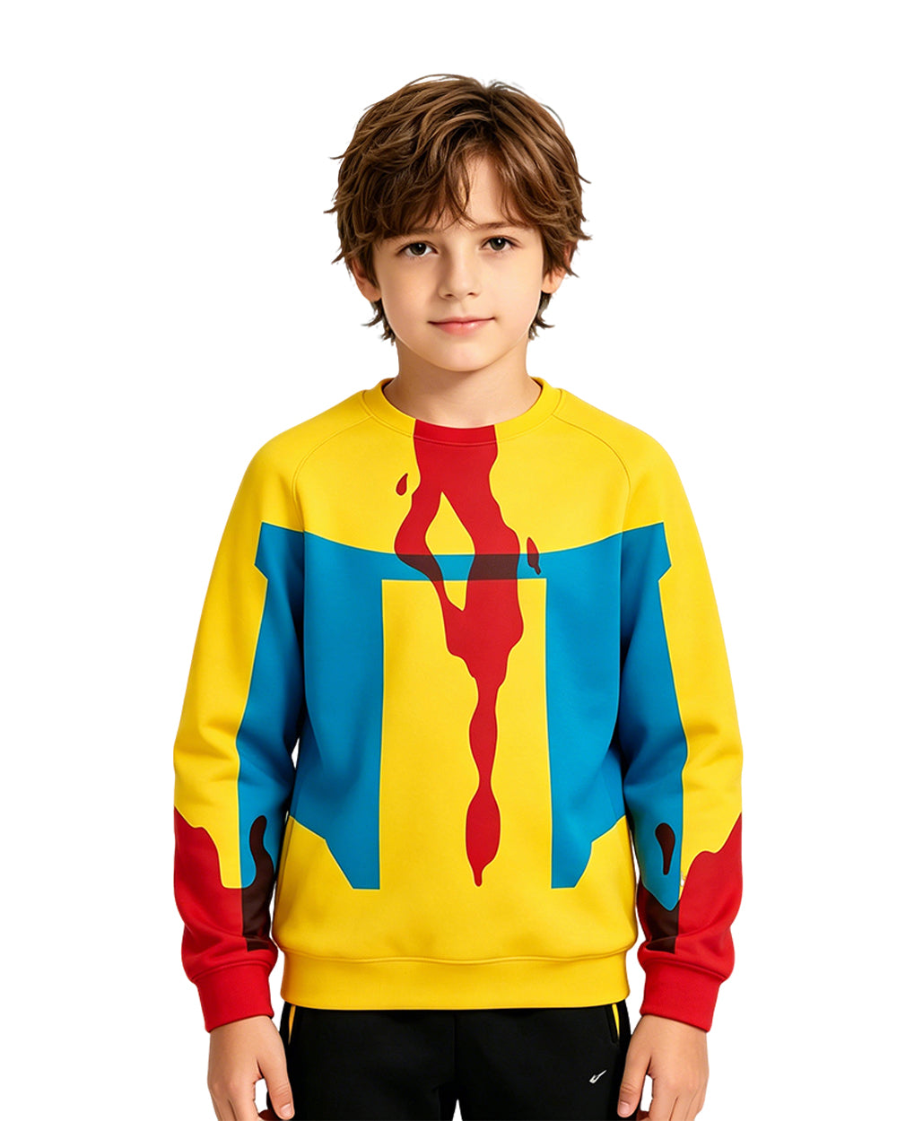 Kids Mark Costume Yellow Long Sleeve Pullover Shirt for Cosplay Themed Party Comic Exhibition