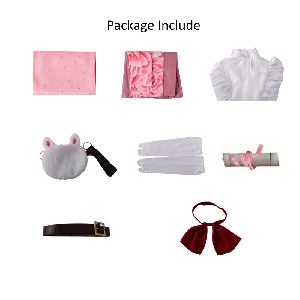 Adult Nezuko Cosplay Costume Halloween Cosplay Outfit Kinomo Dress Full Set for Role Play