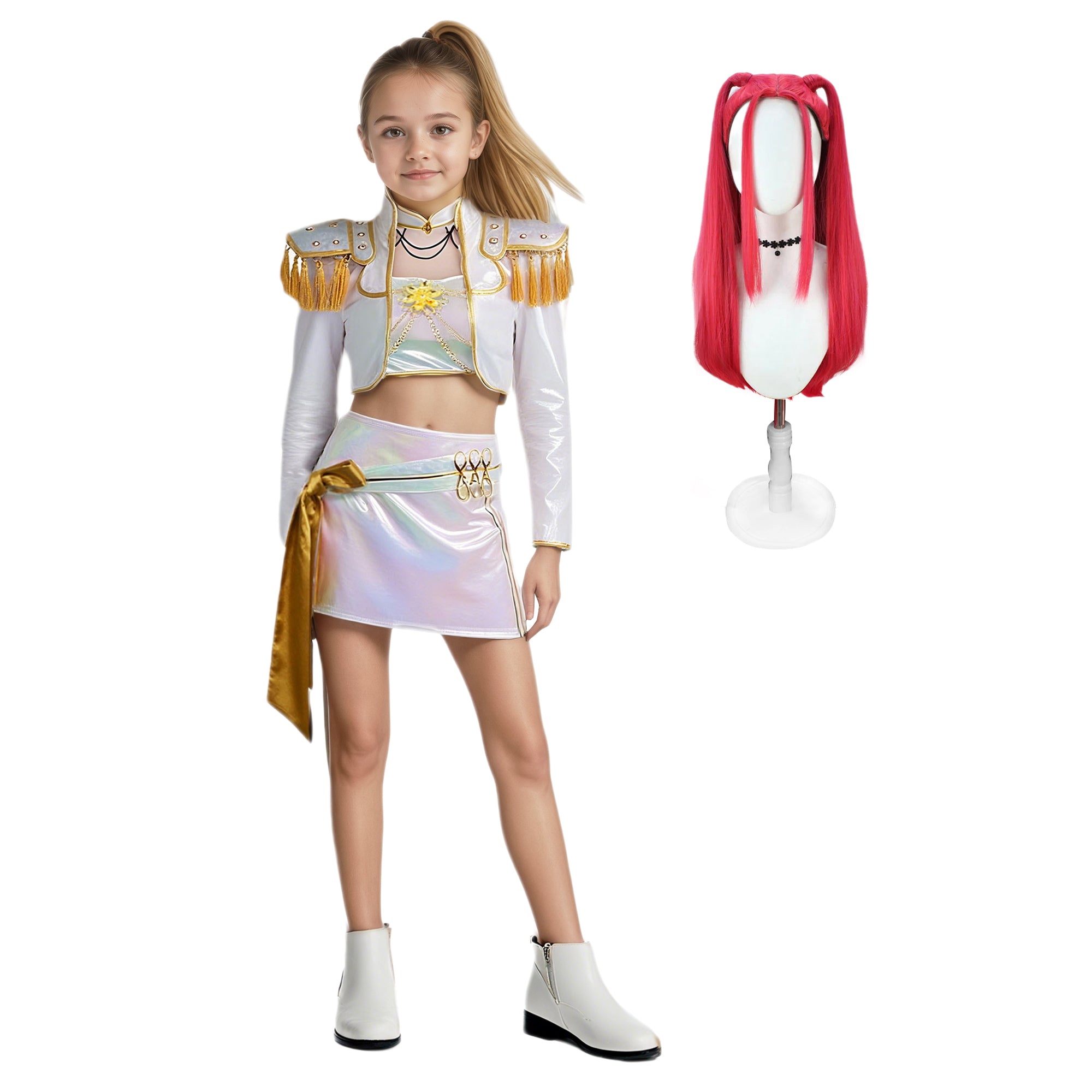 Pop Star Costume Performance Outfit PU Leather Dress Up Suit Halloween Costume