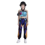 Pop Star Costume Blue Cosplay Suit Tops Pants ans Accessories Full Set for Kids Adults