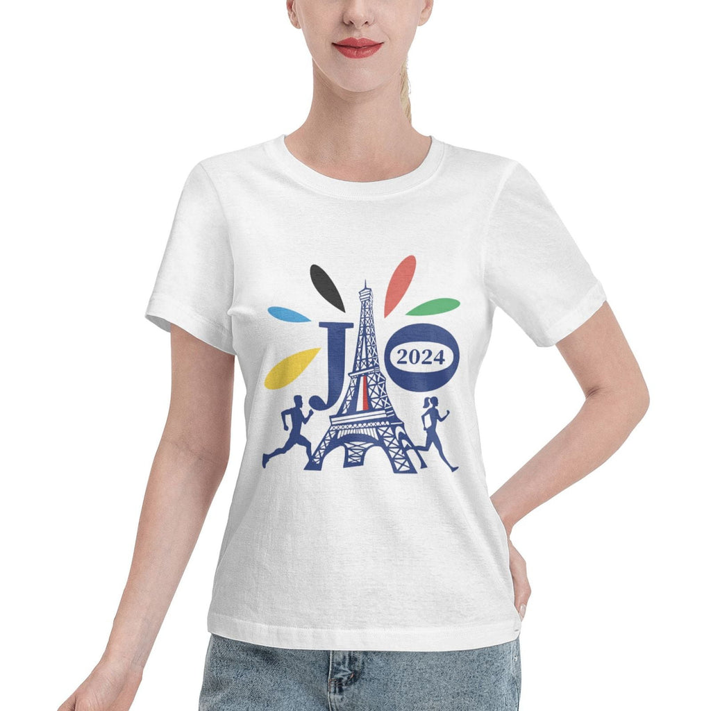 Women Paris France Shirt Jo 2024 Summer Tee Eiffel Tower T-shirt with Plus Size