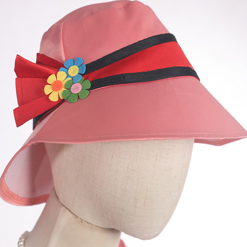 Nezuko Cosplay Costume Pink Summer Dress with Hat The Chosen Demon Nezuko Halloween Outfit