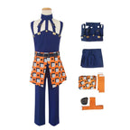 Unisex Narancia Ghirga Cosplay Costume Blue JJBA Part 5 Golden Wind Dress Up Full Set