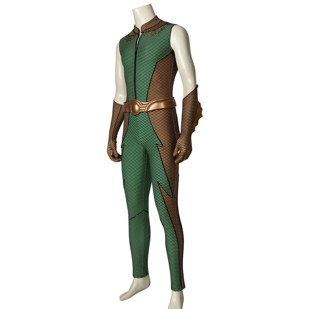 Lord of the Seven Seas Costume Adults Superhero Jumpsuit Gloves and Belt Suit