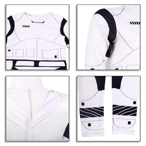 Kids Storm Trooper Costume Imperial Soldiers Jumpsuit Helmet Suit Trooper Bucketheads Outfit