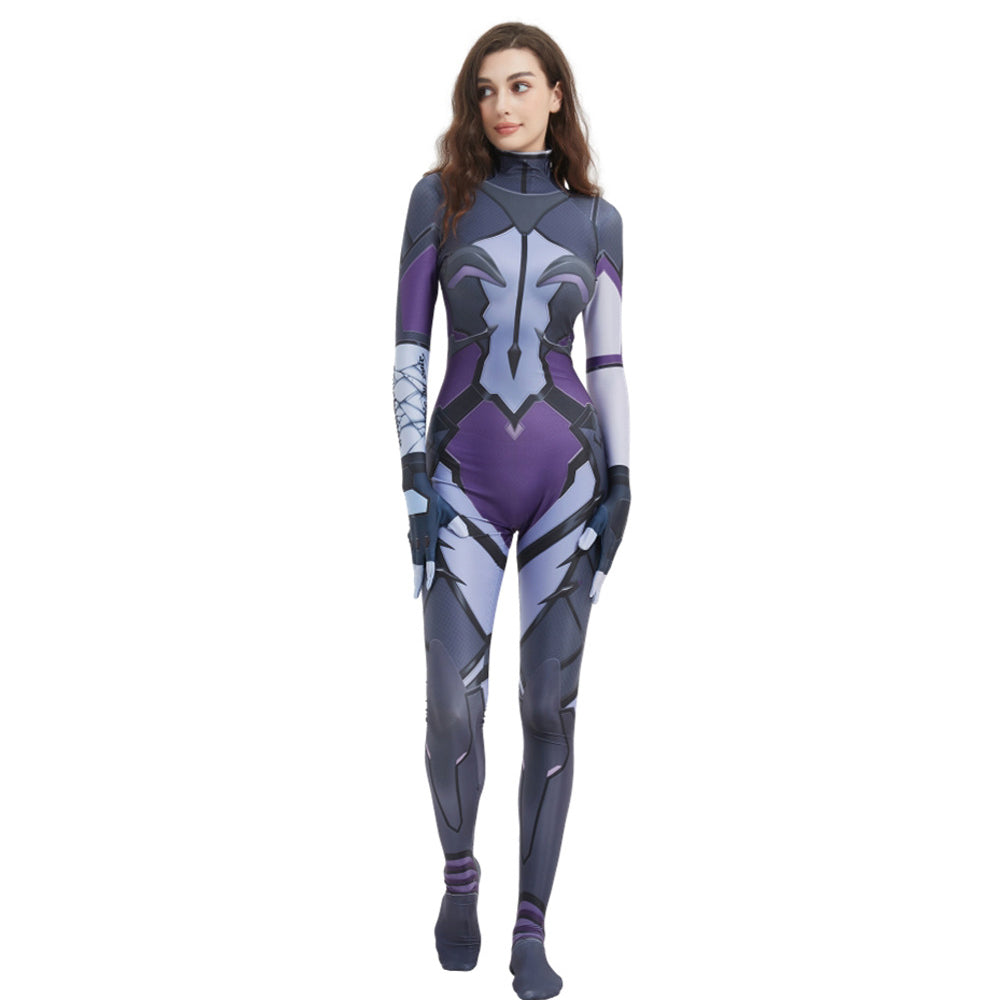 Women Spider Costume Game Purple Sexy Sniper Queen Outfit for Cosplay