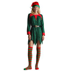 Elf Costume for Kids Toddler Sequins Christmas Outfit with Tinkle Bells for Girls
