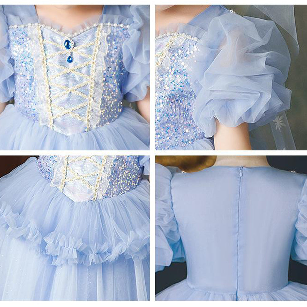 ACWOO Déguisement Princesse Elsa Luxe - Robe à Paillettes, Couronne Et Baguette Incluses - Pour Filles, Soirée Halloween ACWOO Déguisement Princesse Elsa Luxe - Robe à Paillettes, Couronne Et Baguette Incluses - Pour Filles, Soirée Halloween