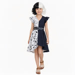 Kids Iconic Black White Costume Fashion Party Carnival Dress Girls Halloween Costume