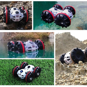 Amphibious RC Car Football 4WD Stunt Remote Control Car 100% Waterproof Toys For Kids