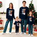 Family Matching Pajamas Set Christmas Navy Plaid Sleepwear for the Whole Family