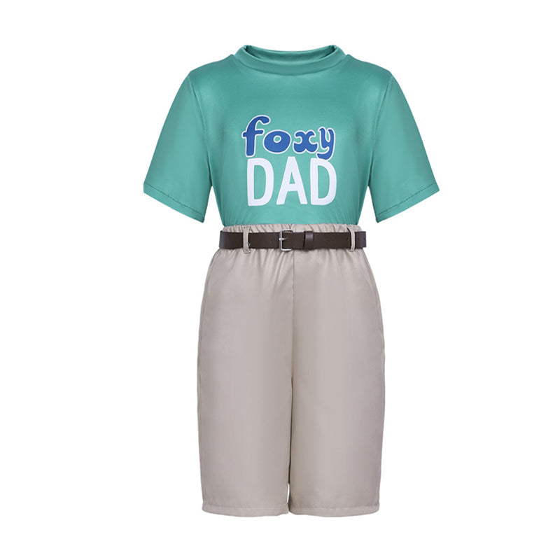 Kids Fox Costume Casual Green Shirt and Shorts Suit for Cospay Daily Wear