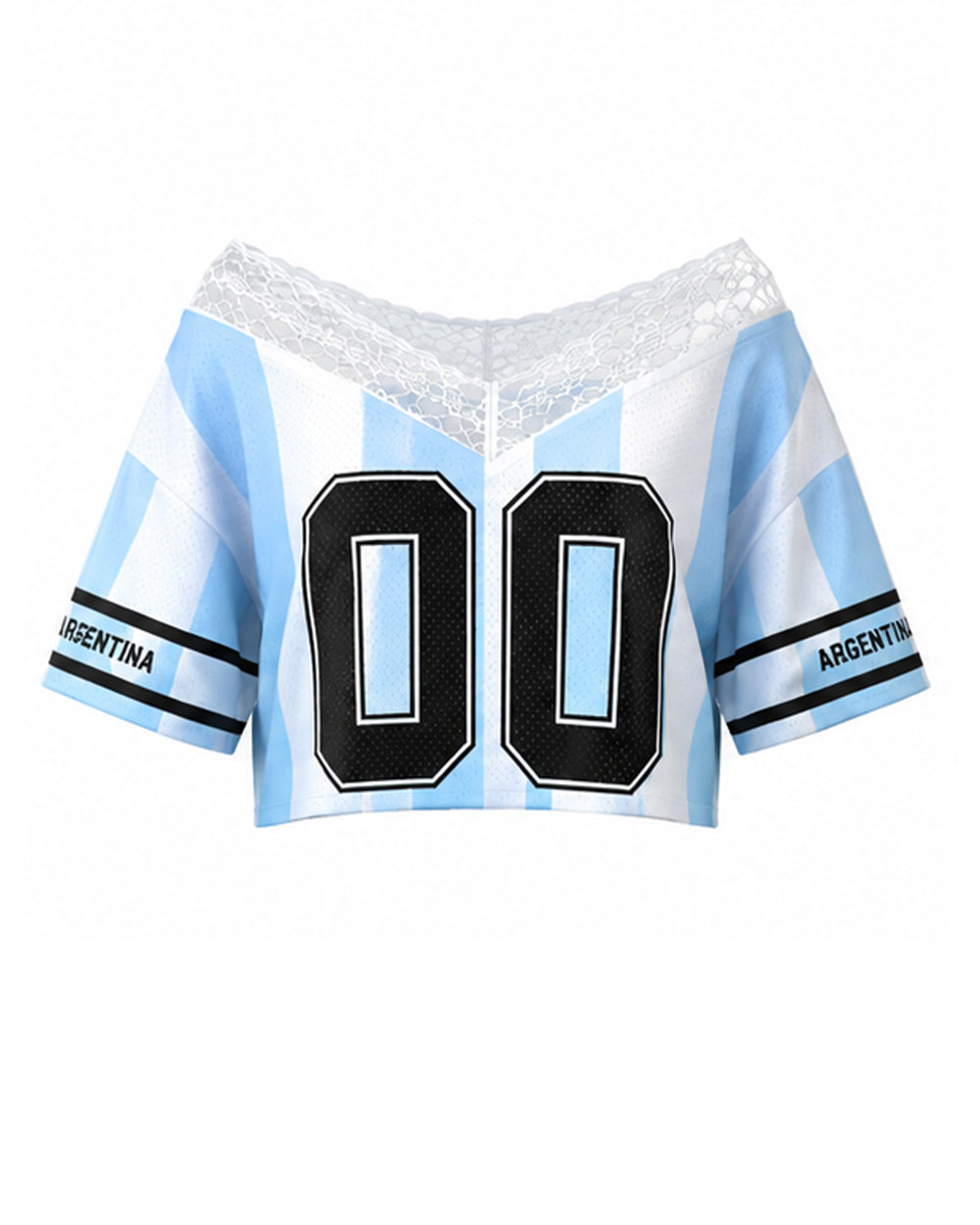 Women Argentina Jersey Blue White Striped Breathable Soccer Shirt for Stadium Wear Game Day Parties
