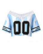 Women Argentina Jersey Blue White Striped Breathable Soccer Shirt for Stadium Wear Game Day Parties