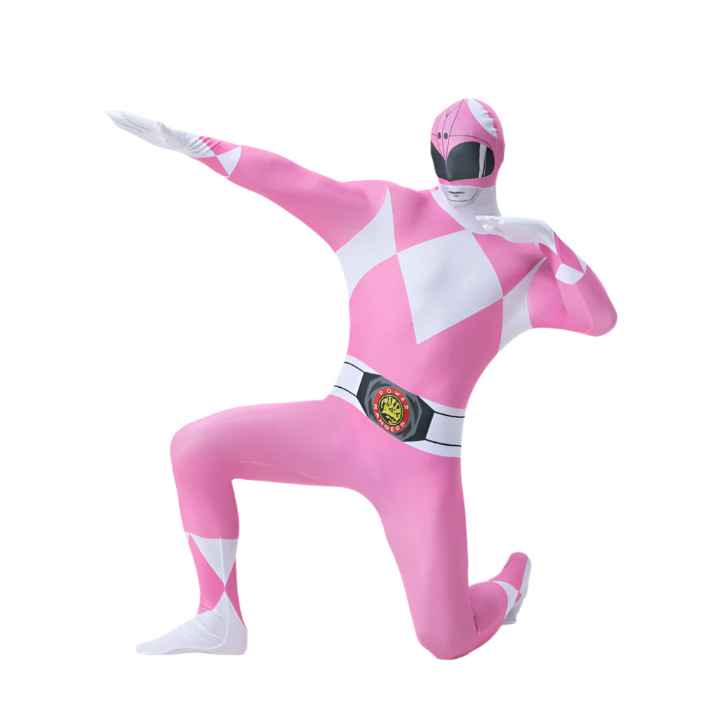 Adult Dragon Ranger Red Dino Outfit Jumpsuit with Helmet for Halloween Cosplay