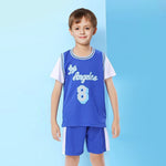 Kids Basketball Jersey Los Angeles No.8 and No.6 Children Bball Shorts and Shirt Kits