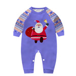 Family Matching Christmas Pjs Purple Shirt Pants Suit for Sleepwear Christmas Eve