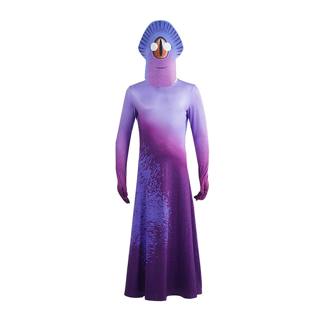 Ambassador Costume Turais Mysterious Purple Squid-like Alien Outfit for Kids Adults