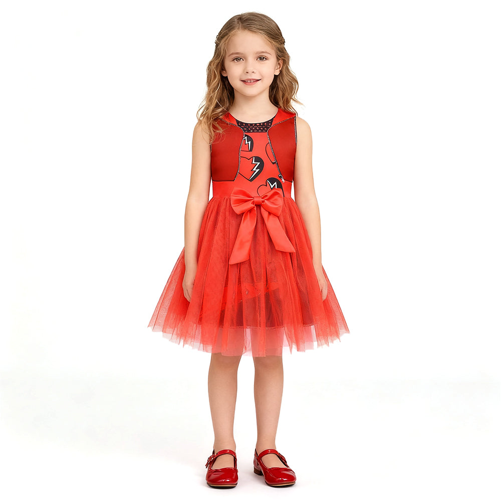 Kids Princess Red Costume Halloween Party Dress Up Outfit