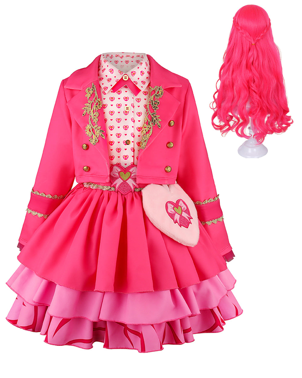 Pink Princess Costume Movie 5 Jacket Dress Bag and Belt 4pcs Full Set for Kids Adults Cosplay Events
