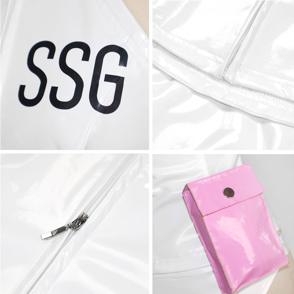 Sexy Navigator Costume Straw Pirate White PU Leather Uniform