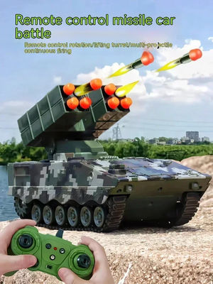 11CH Remote Control Tank 2.4G Battle Soft Bullet Tank Missile Vehicle Electric Armored Tank Toy