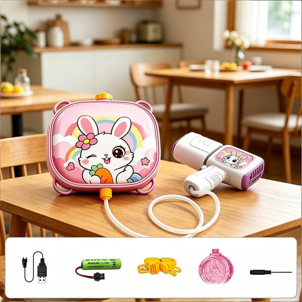 2 IN 1 Electric Water Gun with Backpack and Drum Magazine 29.5FT Range Summer Water Toy for Kids 2+