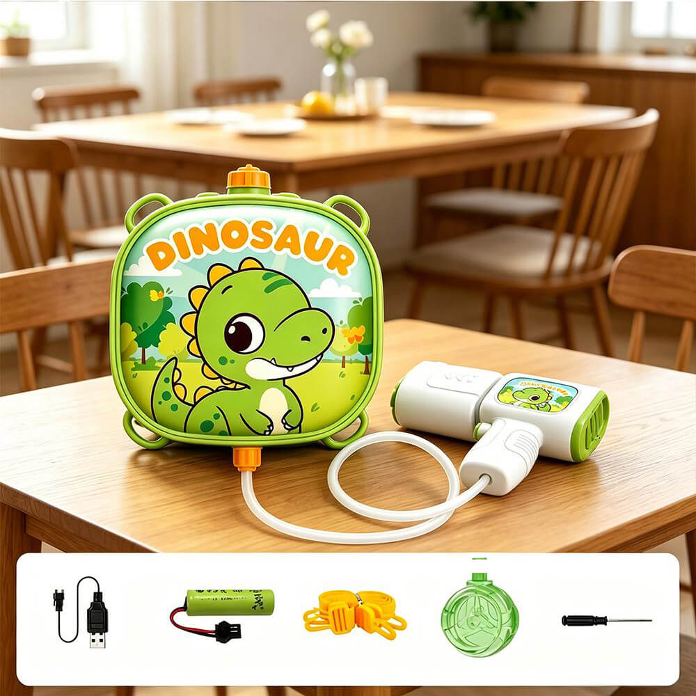 2 IN 1 Electric Water Gun with Backpack and Drum Magazine 29.5FT Range Summer Water Toy for Kids 2+