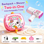 2 IN 1 Electric Water Gun with Backpack and Drum Magazine 29.5FT Range Summer Water Toy for Kids 2+