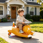 2 IN 1 Kids Electric Wiggle Car Battery Powered Ride On Car with Bluetooth Music and Flashing Wheels
