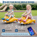 2 IN 1 Kids Electric Wiggle Car Battery Powered Ride On Car with Bluetooth Music and Flashing Wheels