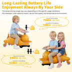 2 IN 1 Kids Electric Wiggle Car Battery Powered Ride On Car with Bluetooth Music and Flashing Wheels