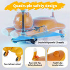 2 IN 1 Kids Electric Wiggle Car Battery Powered Ride On Car with Bluetooth Music and Flashing Wheels