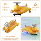 2 IN 1 Kids Electric Wiggle Car Battery Powered Ride On Car with Bluetooth Music and Flashing Wheels
