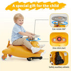 2 IN 1 Kids Electric Wiggle Car Battery Powered Ride On Car with Bluetooth Music and Flashing Wheels